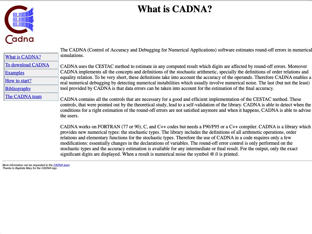 https://www-pequan.lip6.fr/cadna/